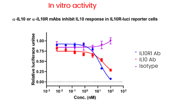 IL10单抗和IL10RA单抗在体内外都有显著治疗效果