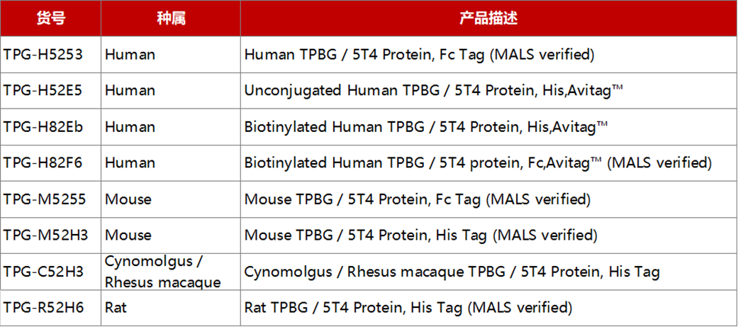 TPBG蛋白产品列表