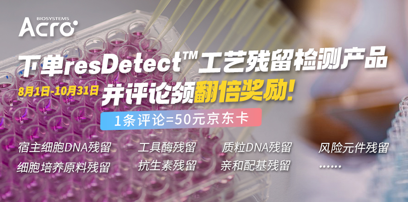 【奖励加倍】下单resDetect™工艺残留检测产品并评论，领翻倍奖励！