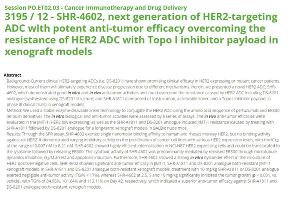 SHR-4602 AACR 2024壁报摘要